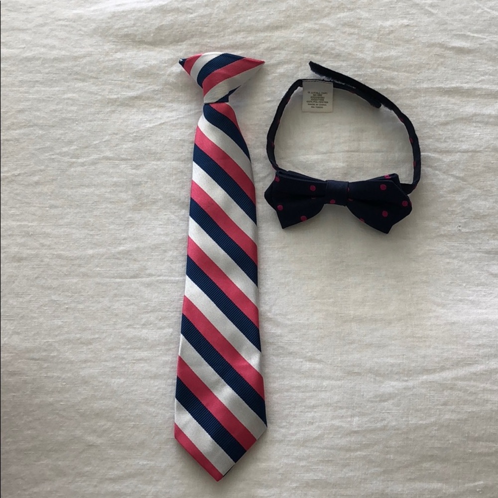 Clip on tie and bow tie